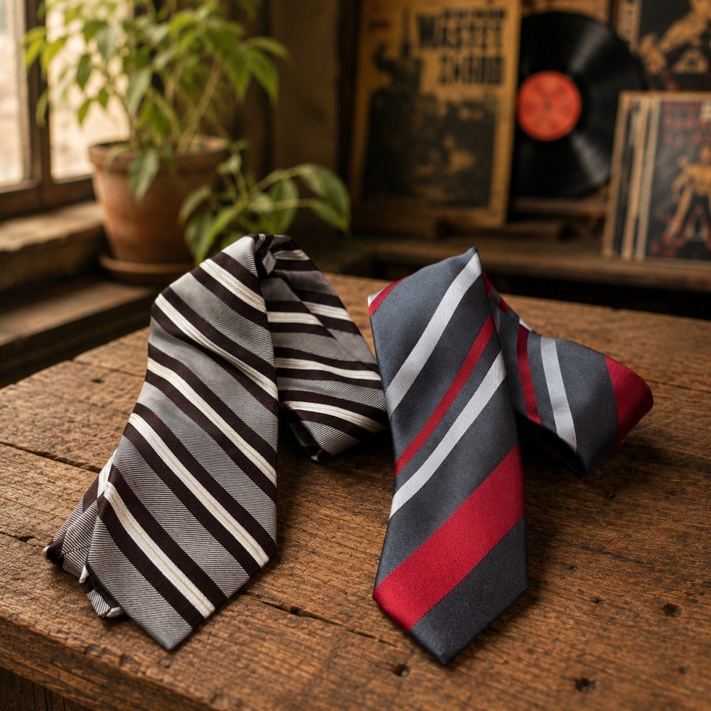 Alfani‎ & Express Design Studio Mens Silk Striped Tie Bundle Office Core